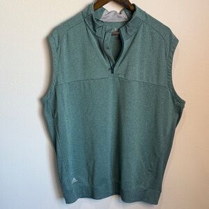 Adidas Green Quarter Zip Golf Vest Size XL